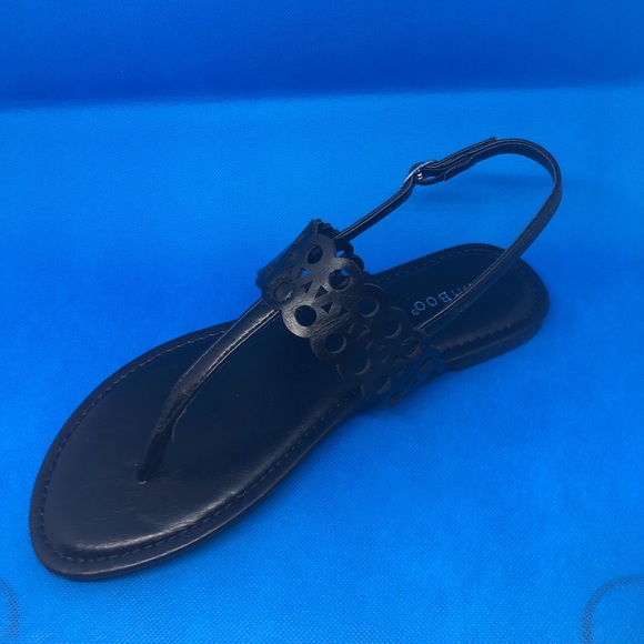 Bamboo Black Pattern Sandals - Picture 2 of 4